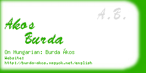 akos burda business card